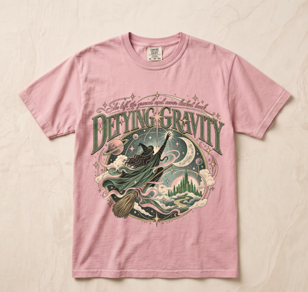 Defying Gravity T-Shirt, Wicked Inspired Witch Tee, Comfort Colors T-Shirt